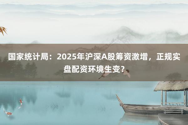 国家统计局：2025年沪深A股筹资激增，正规实盘配资环境生变？
