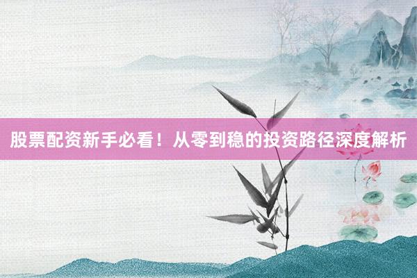 股票配资新手必看！从零到稳的投资路径深度解析