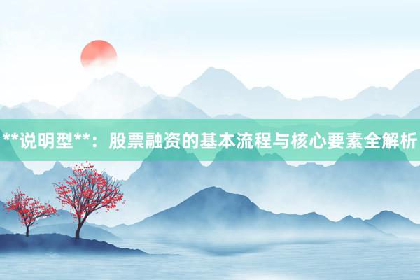 **说明型**：股票融资的基本流程与核心要素全解析