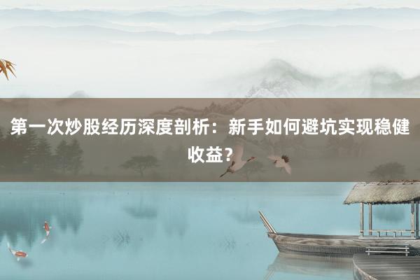 第一次炒股经历深度剖析：新手如何避坑实现稳健收益？