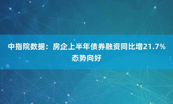 中指院数据:房企上半年债券融资同比增21.7%态势向好