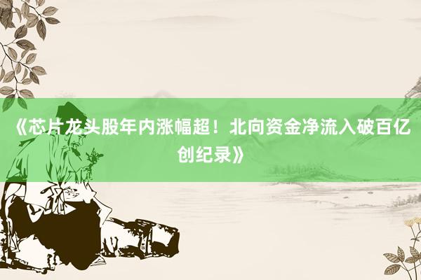 《芯片龙头股年内涨幅超！北向资金净流入破百亿创纪录》