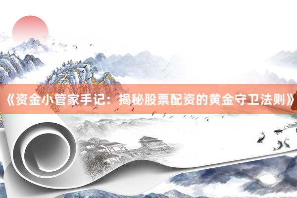 《资金小管家手记：揭秘股票配资的黄金守卫法则》