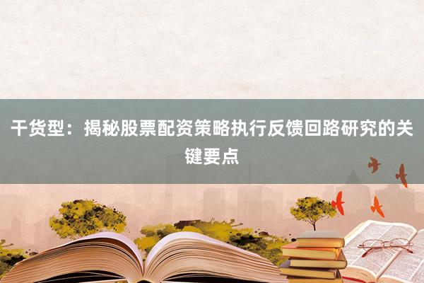 干货型：揭秘股票配资策略执行反馈回路研究的关键要点