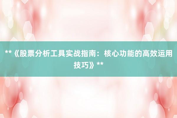 **《股票分析工具实战指南：核心功能的高效运用技巧》**